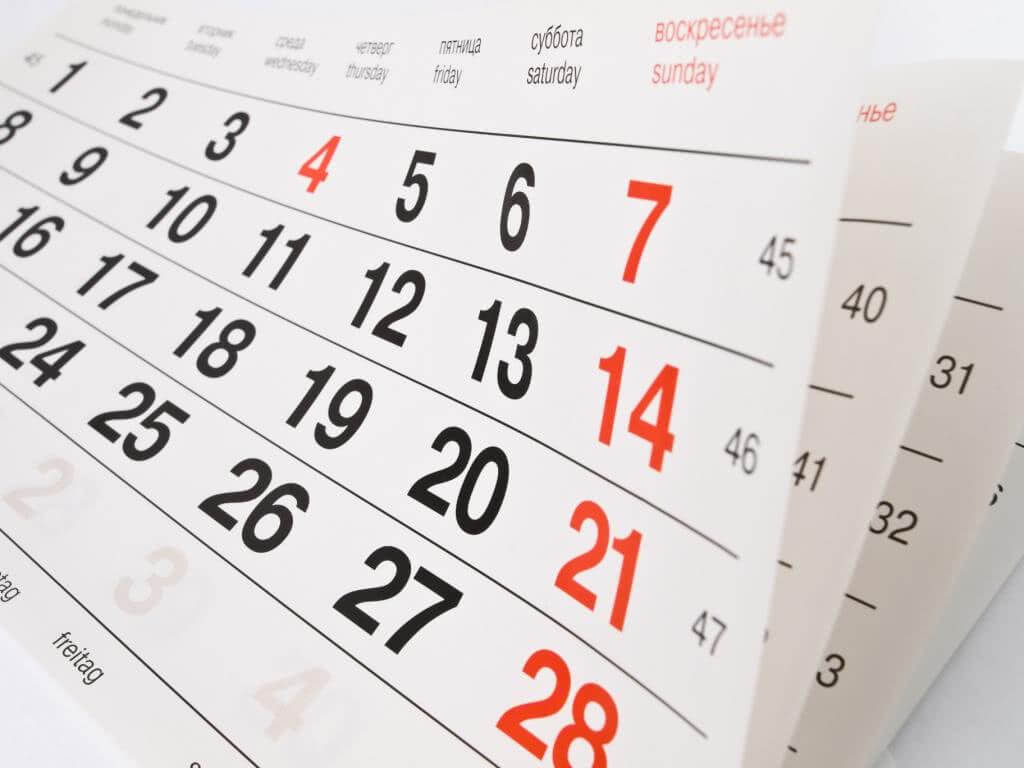 Calendário e Datas da Matrícula